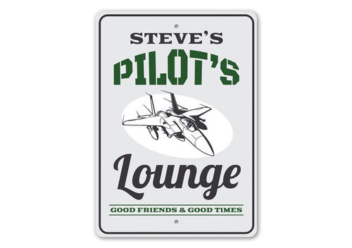 Pilot's Lounge Aviation Sign