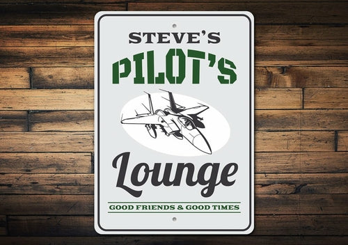 Pilot's Lounge Aviation Sign