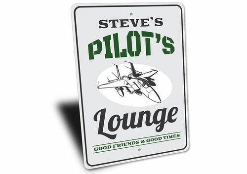Pilot's Lounge Aviation Sign