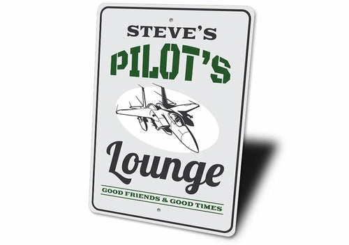 Pilot's Lounge Aviation Sign