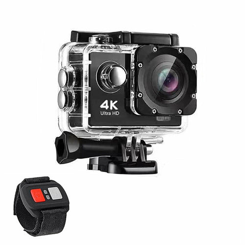 4K Waterproof Camera + RF Remote with Accessories