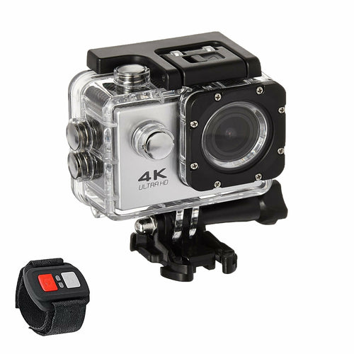 4K Waterproof Camera + RF Remote with Accessories
