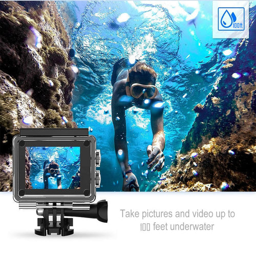4K Waterproof Camera + RF Remote with Accessories