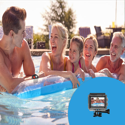 4K Waterproof Camera + RF Remote with Accessories